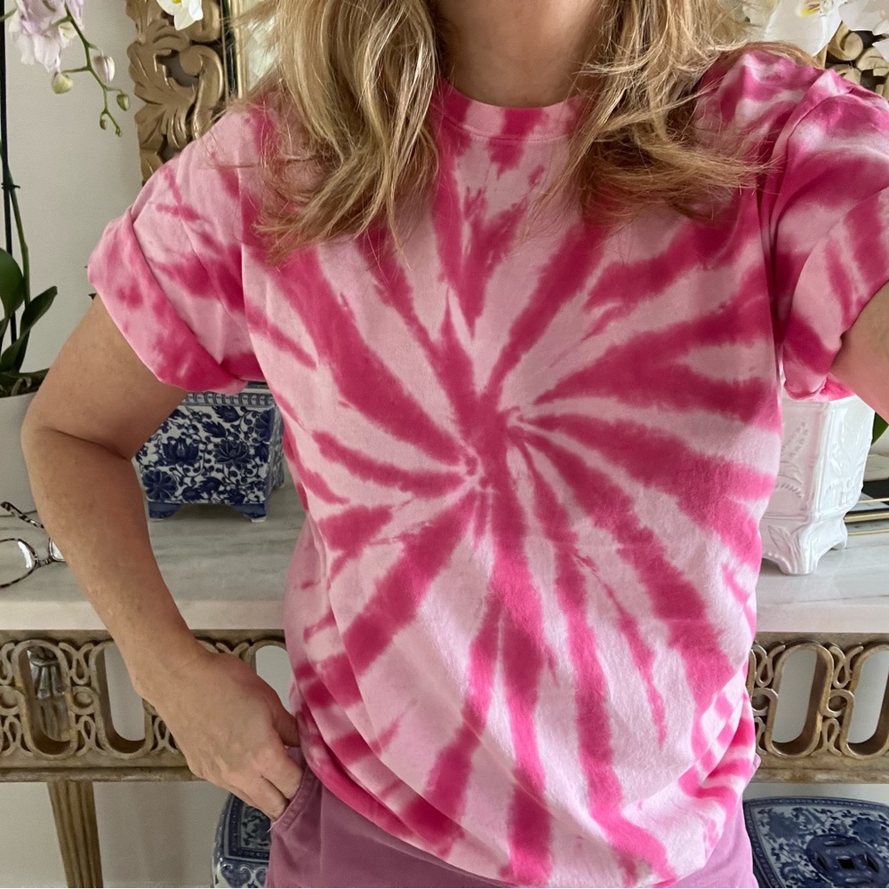 Pink tie dye shirt , Bubblegum pink tie dye